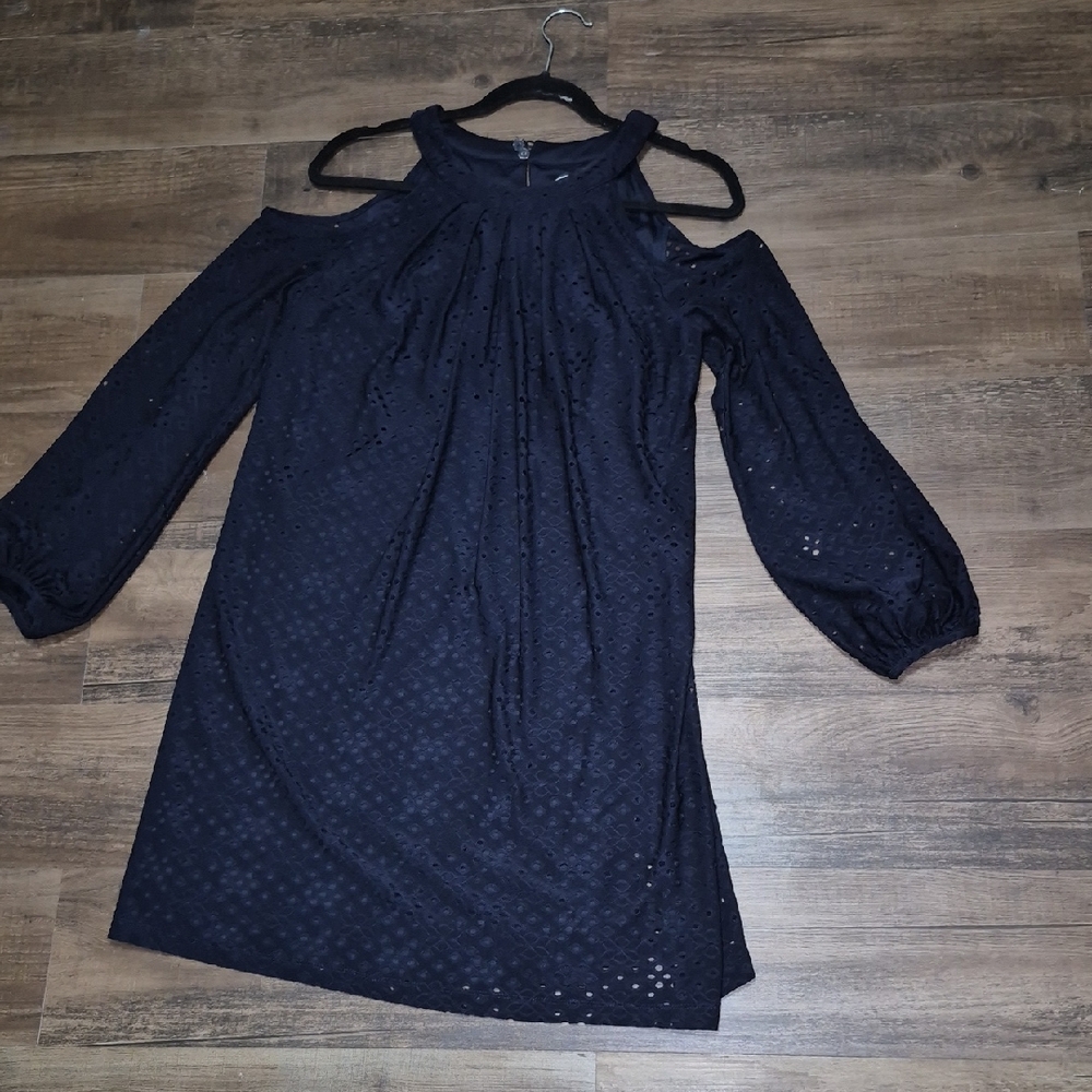 Maggy London Navy One Shoulder Dress